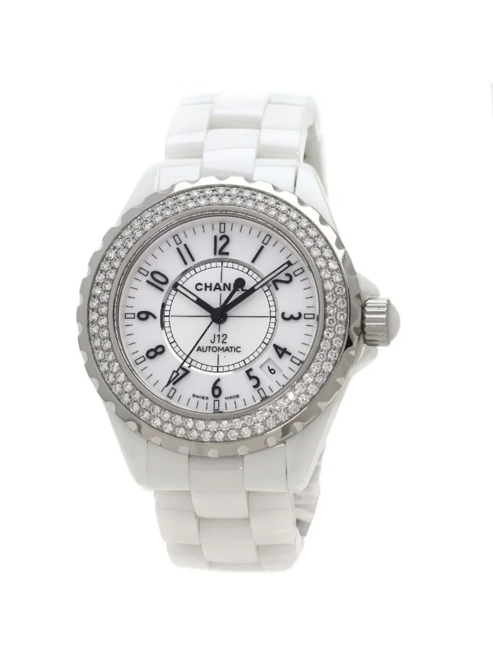 Chanel 38 Diamond Bezel Watch Ceramic
